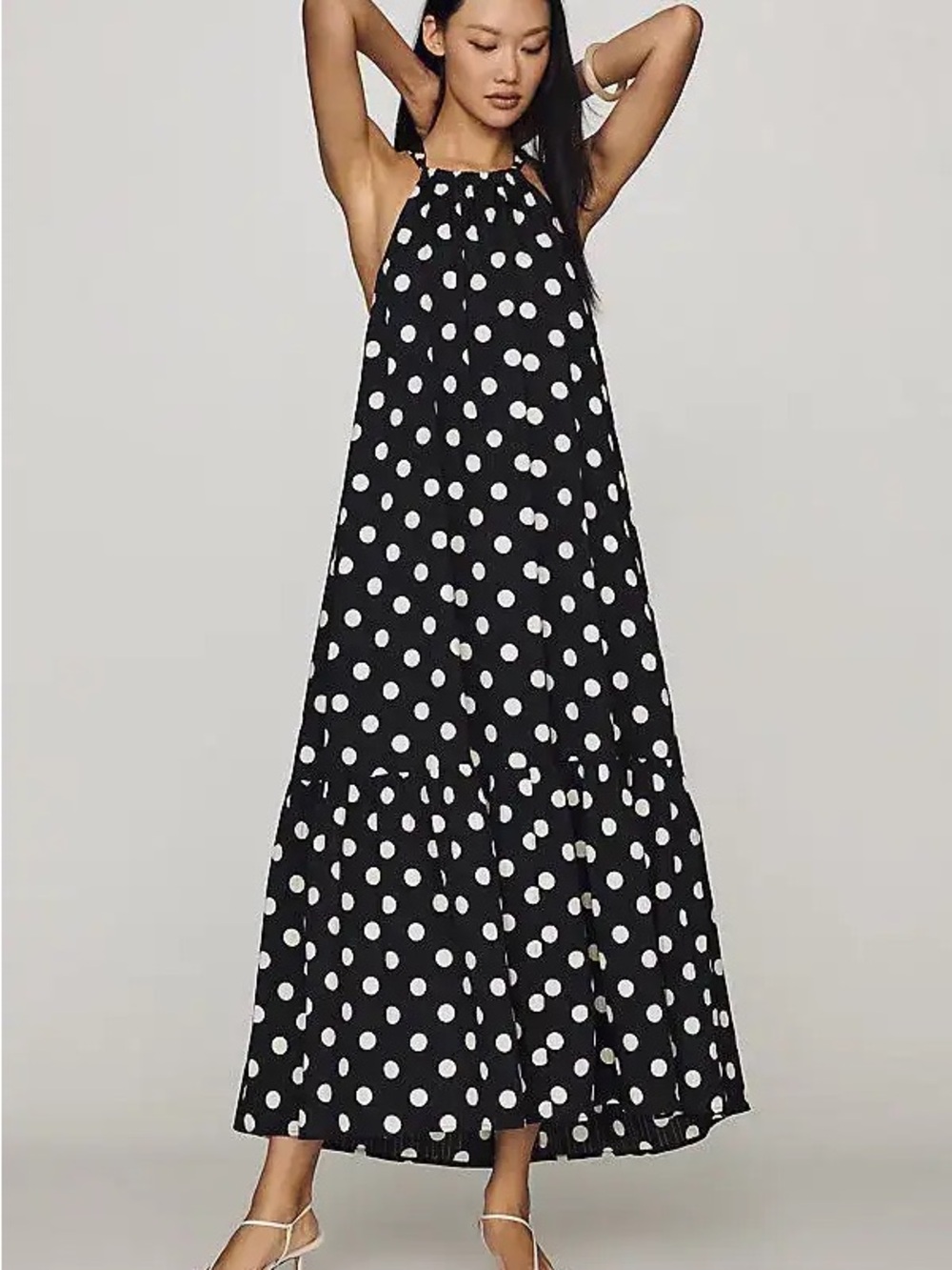 English Factory Polka Dot Halter Dress